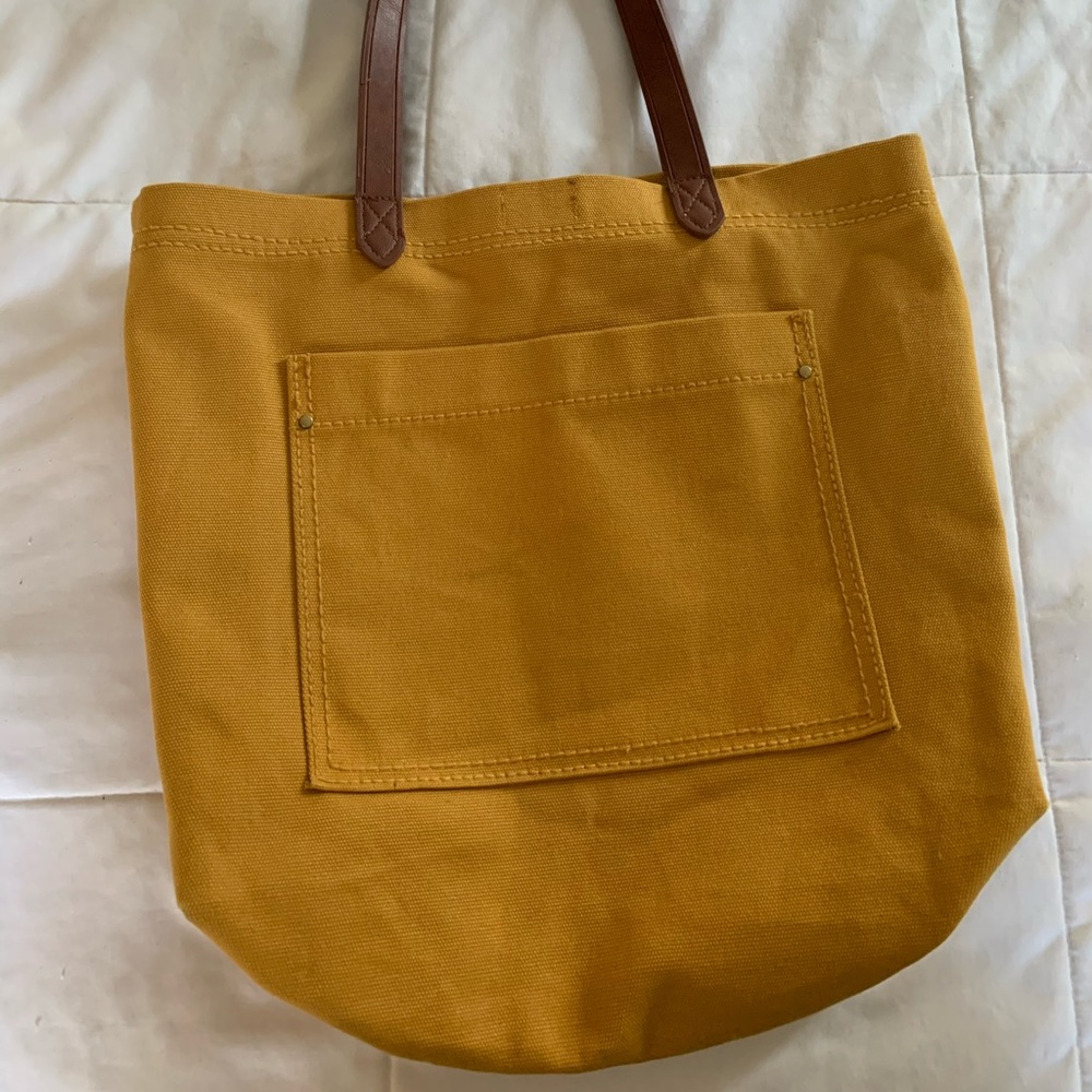 Mustard Color Canvas Tote